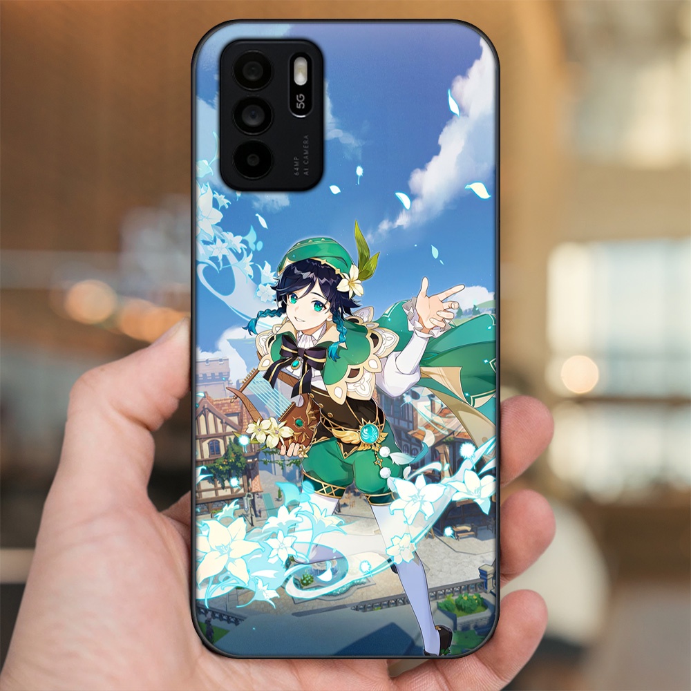 Ốp lưng Oppo Reno 6Z 5G viền đen in hình Venti Genshin Impact