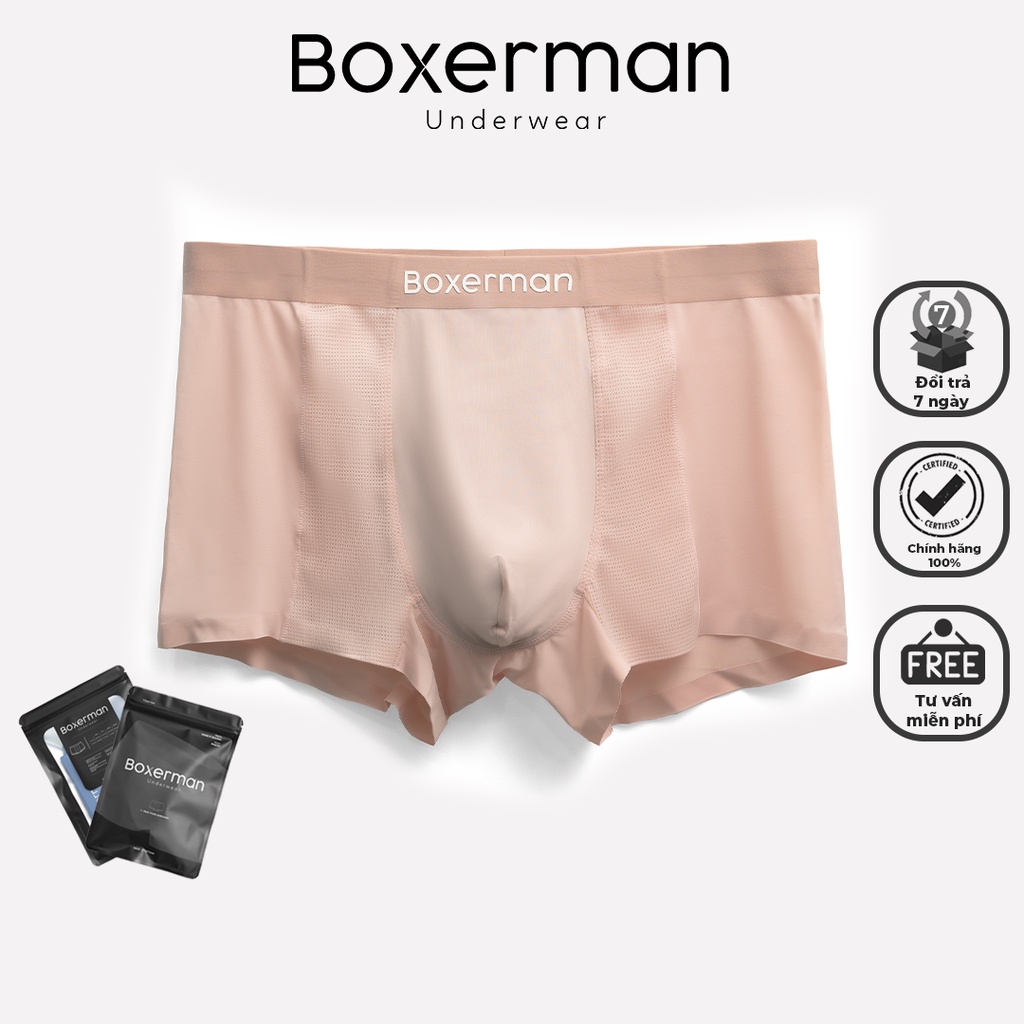 Quần boxer nam PRO MESH/Cam đào co giãn thoải mái thoáng mát khử mùi kháng khuẩn cao cấp BOXERMAN