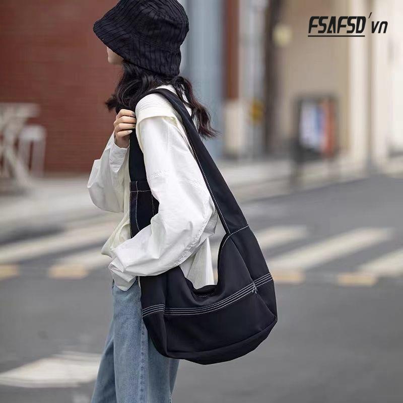 Túi Đeo Chéo Denim Sức Chứa Lớn Thời Trang Theo Phong Cách Hàn Quốc Dành Cho Nữ