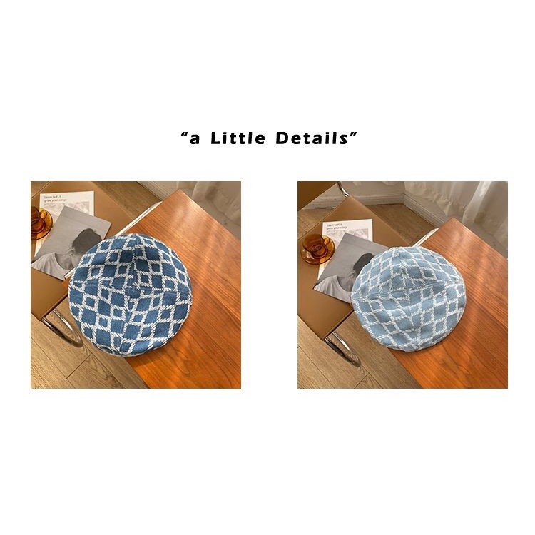 Mũ Beret Denim Phong Cách Phương Tây / Hàn Quốc Thiết Kế Đơn Giản Thời Trang Đường Phố Mùa Xuân Hè Niche