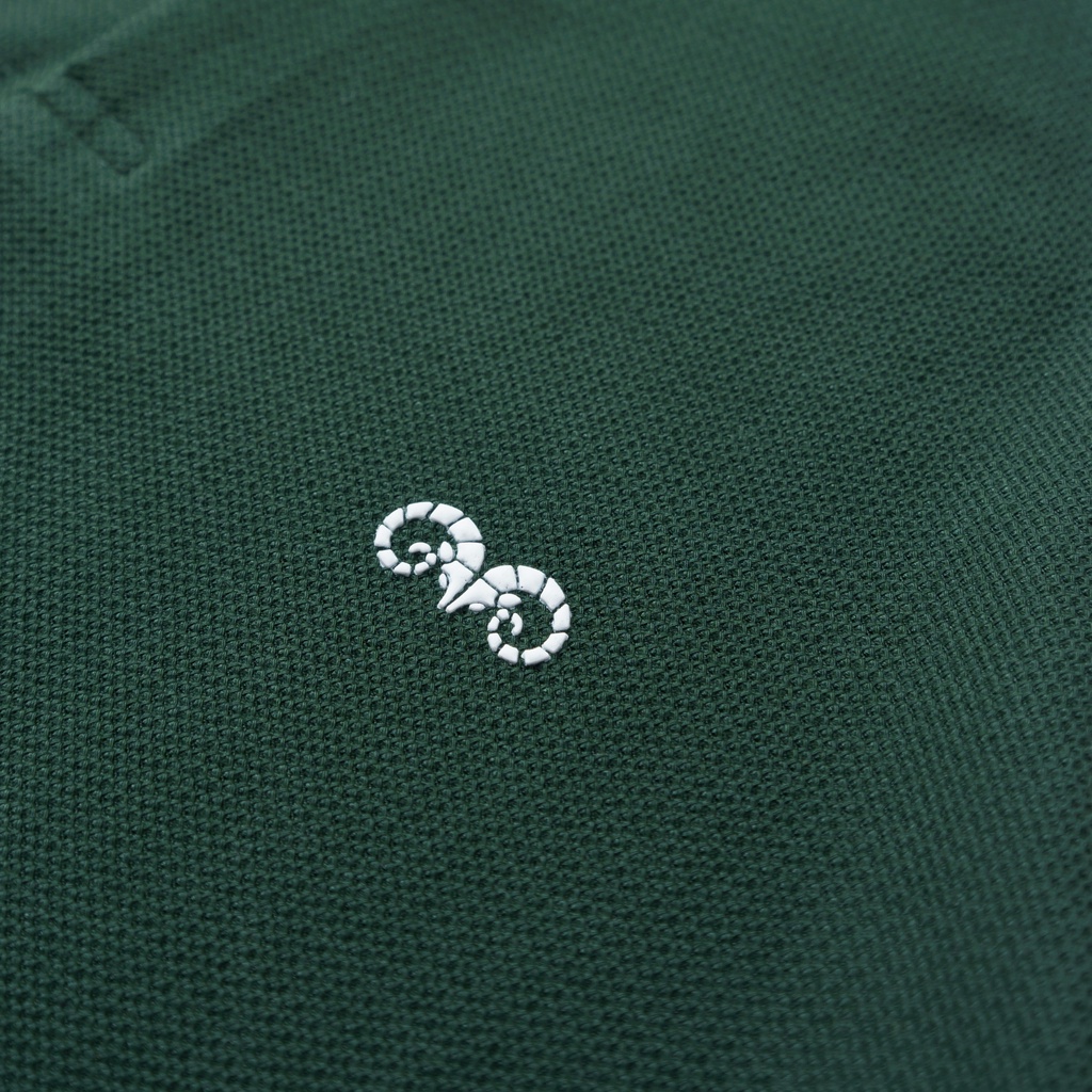 Áo Polo Phối Tay Raglan Americus Gosani Chất Liệu Cotton Dệt Màu Xanh Rêu