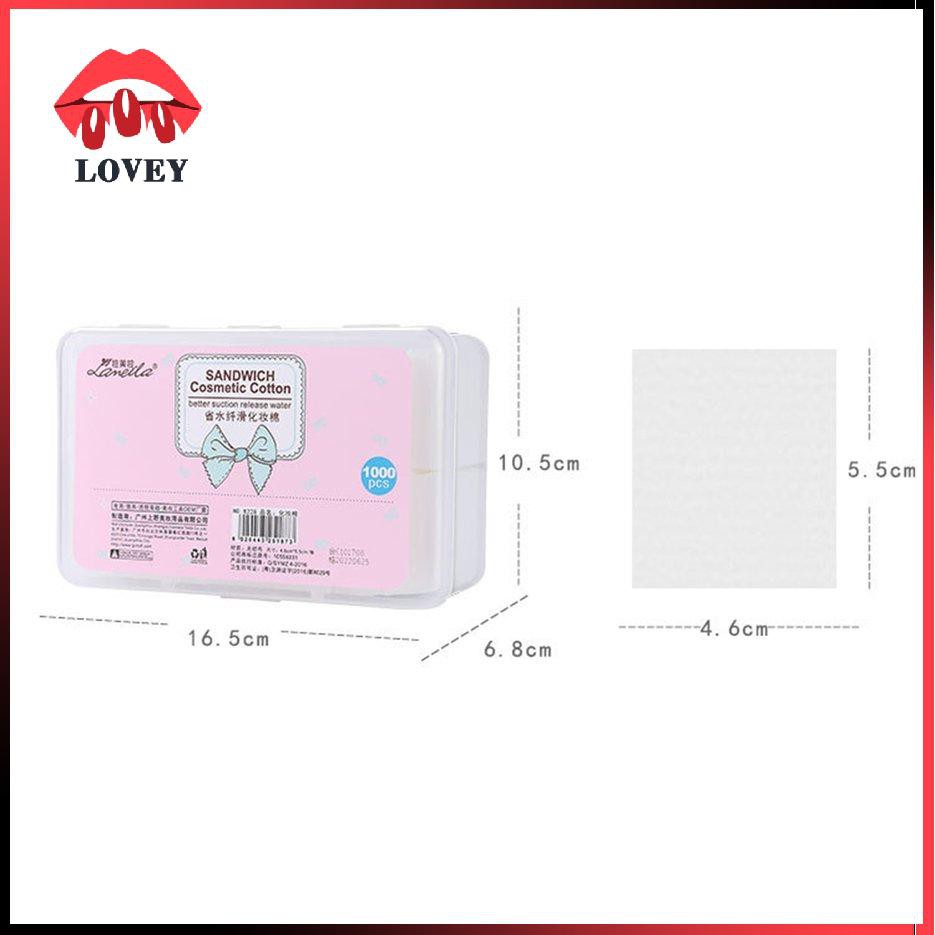 (màu được gửi ngẫu nhiên) Set 1000 Miếng Bông Tẩy Trang Cotton Không Dệt Sử Dụng Một Lần Tiện Lợi