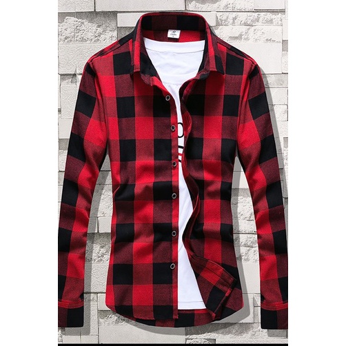 Áo sơ mi  caro,  áo   thiết kế cao thời trang đường phố , bụi bặm cấp mã- N50