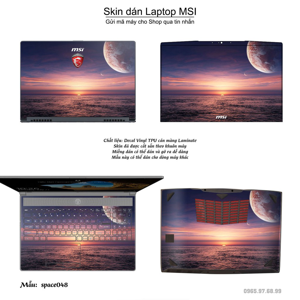 Skin dán Laptop MSI in hình không gian _nhiều mẫu 8 (inbox mã máy cho Shop)