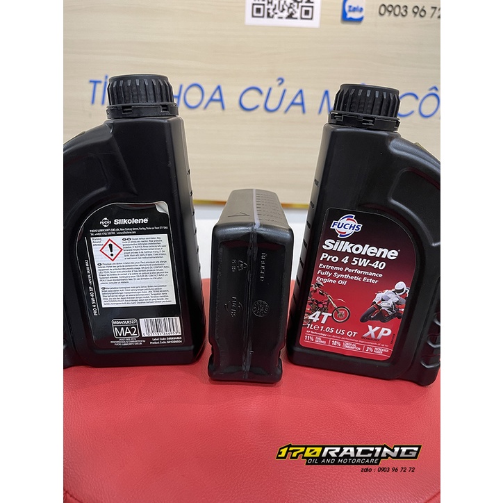 Nhớt Xe Máy Mẫu mới - FUCHS SILKOLENE PRO 4 4T SAE 5W40 CÔNG NGHỆ XP Dung Tích 1000 ML