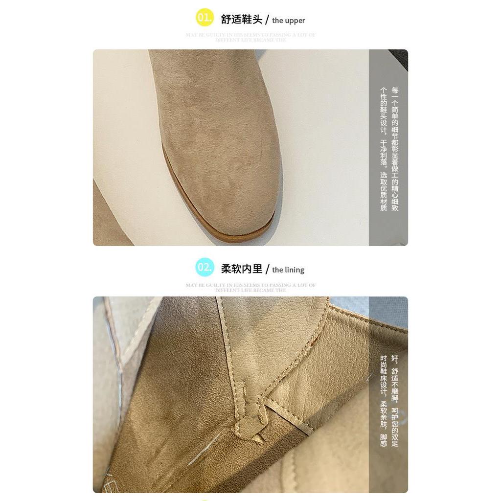 Giày Bốt	 Phong Cách Pháp Cổ Cao Vải Sần đính Nơ