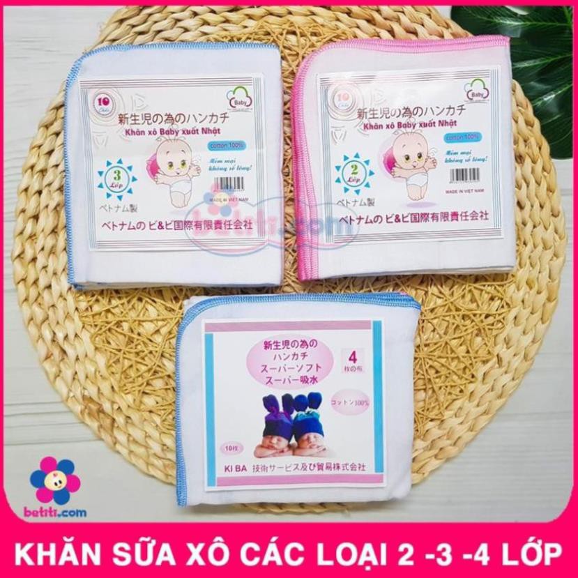 10 Chiếc Khăn Sữa Trắng Xuất Nhật Siêu Thấm Loại 2 - 3 - 4 lớp cho bé yêu