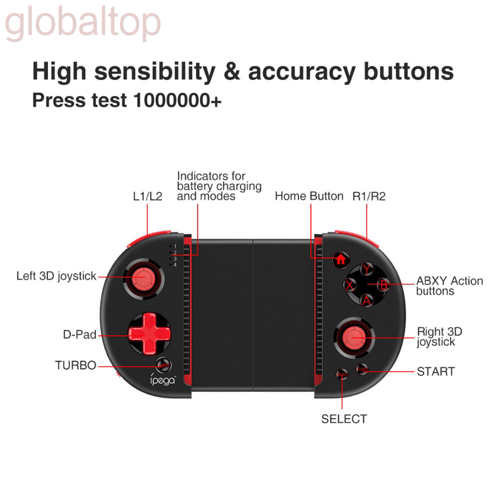 IPEGA Tay Cầm Chơi Game Không Dây Kết Nối Bluetooth 4.0 Cho Tablet Pc