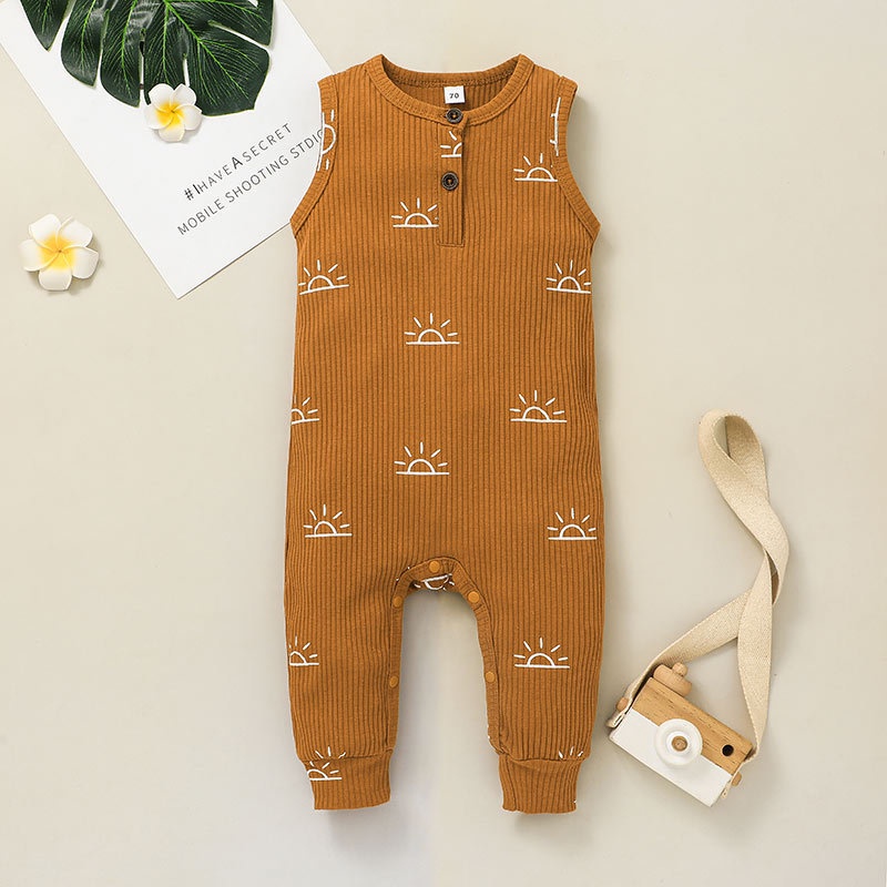 Body Không Tay Cho Bé Trai Sơ Sinh 0-24 Tháng,Bodysuit Liền Thân Mùa Hè Áo Liền Quần Cho Bé trẻ em