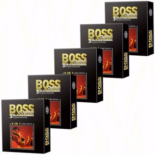 Bao Cao Su Boss 4 In 1 Gân Gai Kéo Dài - Hộp 3 Chiếc Chính Hãng