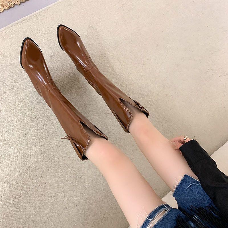 Giày Bốt Cao Gót Mũi Nhọn Thời Trang Âu Mỹ 2022 Cho Nữ