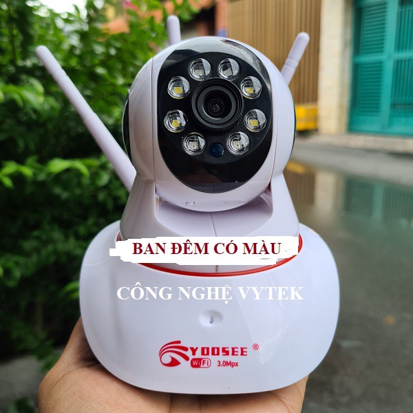 [ GIÁ SẬP SÀN ] CAMERA IP WIFI YOOSEE 3 RÂU QUAY ĐÊM CÓ MÀU - XOAY 360 ĐỘ - THEO DỖI ĐỐI TƯỢNG