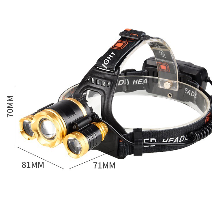 Đèn Pin Đội Đầu Đi Xe Máy, Đi Phượt Siêu Sáng HIGH POWER HEADLAMP T6 Chính Hãng - BH 6 Tháng