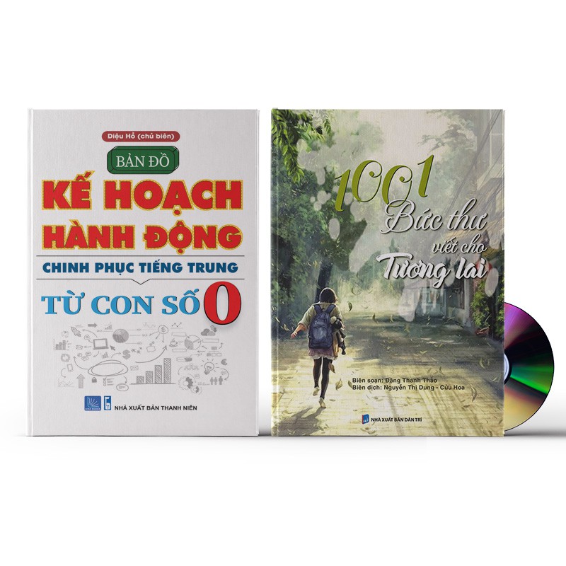 Sách - Combo: Bản Đồ Kế Hoạch Hành Động Chinh Phục Tiếng Trung + 1001 Bức Thư Viết Cho Tương Lai + DVD nghe sách