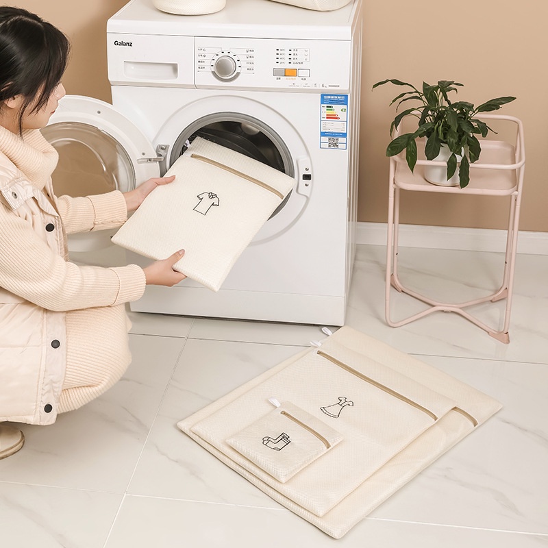 Túi Lưới Giặt Đồ 3 Lớp Dày Cao Cấp - Túi Giặt Bảo Vệ Quần Áo, Đồ Lót, Tất Vớ - Túi Đựng Đồ Cho Máy Giặt - TESOVN