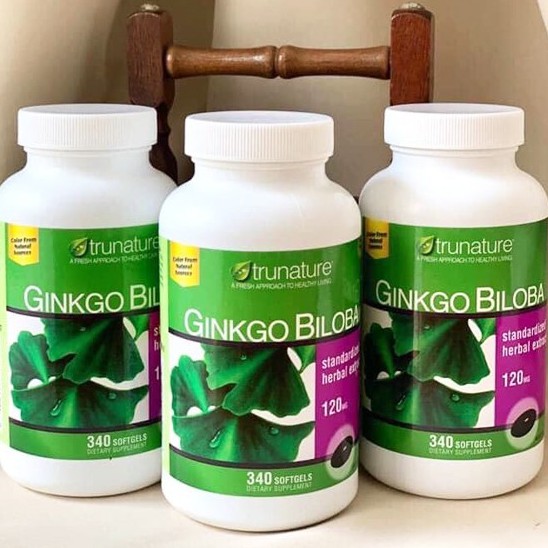 Viên uống bổ não Ginkgo Biloba Trunature 120mg 340v (mẫu 2020)- Mỹ