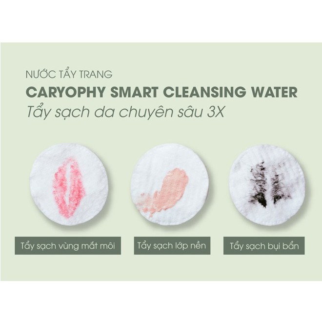 Nước Tẩy Trang Làm Sạch Da, Tẩy Tế Bào Chết Dịu Nhẹ Dành Cho Da Mụn 5in1 Caryophy Smart Cleansing 300ml