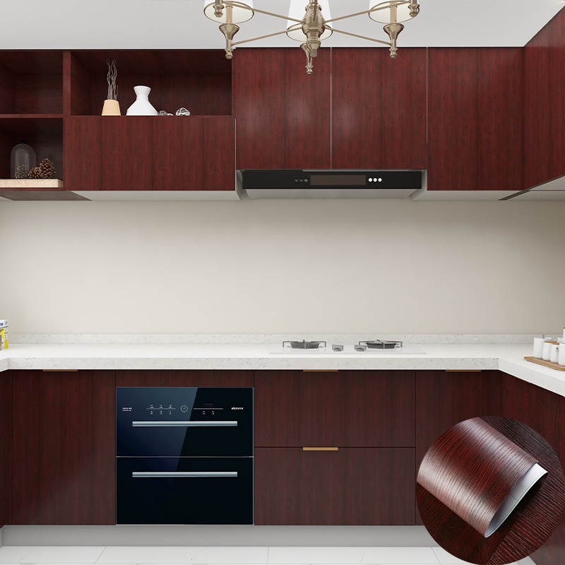 Giấy dán tường bằng gỗ tự dính / vinyl chống thấm nước chống rỉ đồ nội thất cửa đổi mới / tủ gỗ dày nhãn dán