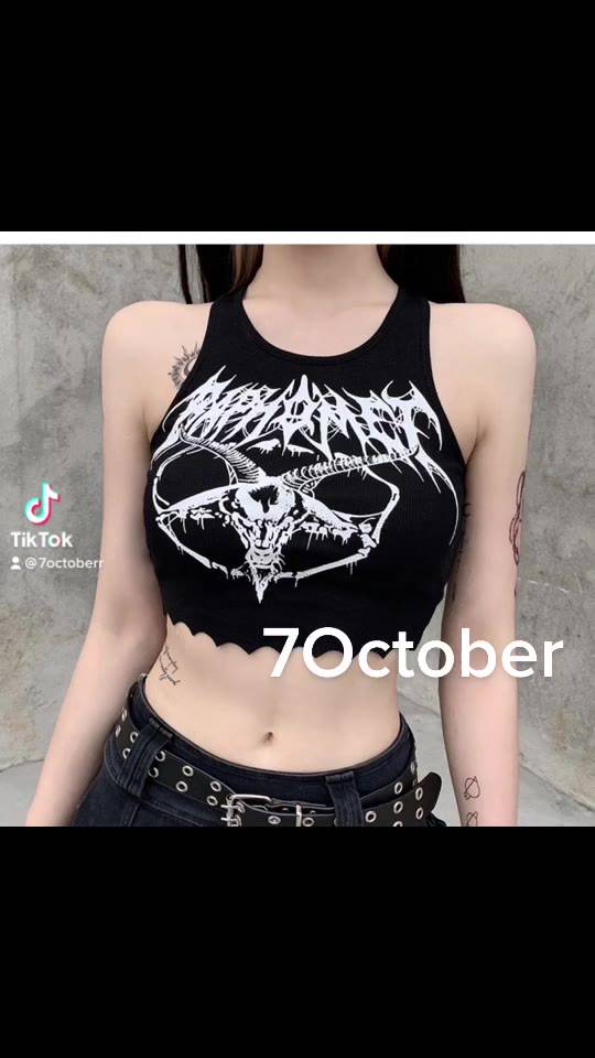 Áo CropTop Ba Lỗ Hình Đầu Lâu ☠️ | BigBuy360 - bigbuy360.vn