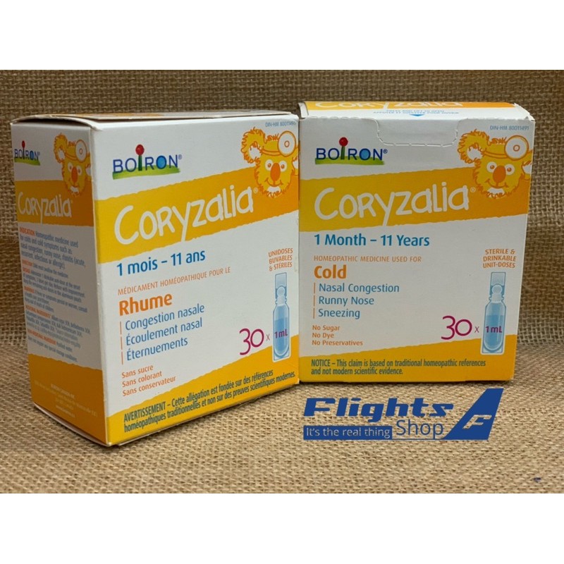 Muối uống vi lượng đồng căn Boiron Coryzalia Canada, hộp 15 và 30 ống