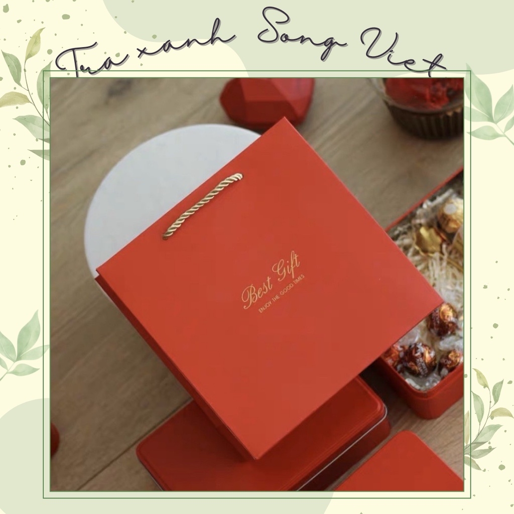 Túi giấy đỏ Best Gift đựng quà tặng