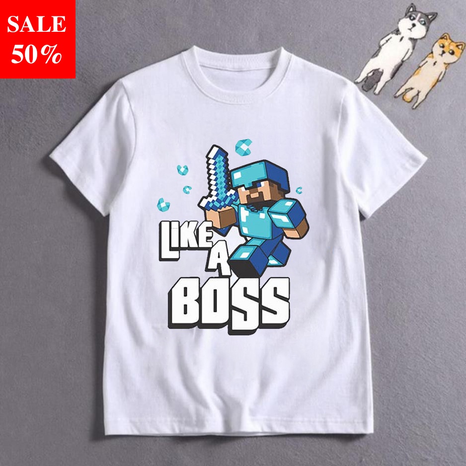 BST Áo thun Minecraft siêu đẹp | Áo trẻ em Mine Craft cho bé trai | bé gái độc chất