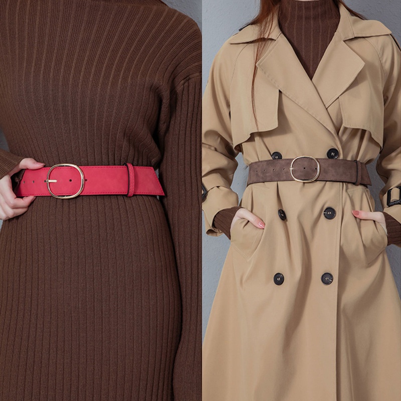 Thắt Lưng Bằng Da PU Có Khóa Kim Loại Kiểu Dáng Cổ Điển