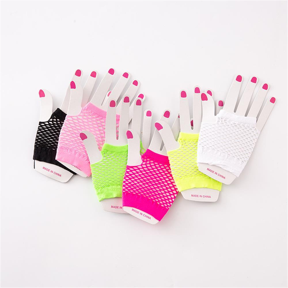 Găng Tay Lưới Hở Ngón Bằng Nylon Màu Sắc Xanh Dương Dùng Khi Nhảy Múa