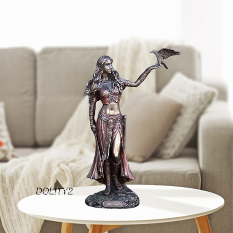 [DOLITY2]Celtic Goddess of Battle Statue Resin Art Morrigan Figurine Bookcase Decor