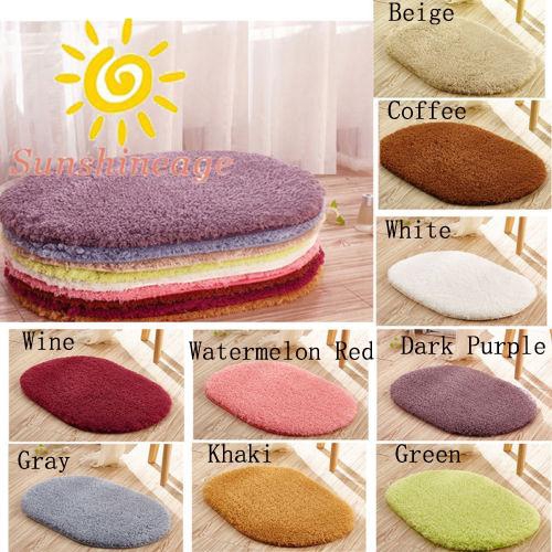 1 Thảm Lông Hình Oval Lót Sàn Phòng Tắm Phòng Ngủ Chống Trượt