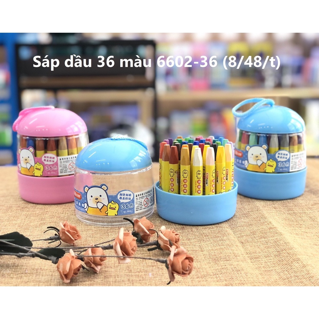 Sáp màu Cao Cấp | Rui B6602 - 12 -18 - 24 -36 màu- sắc nét - tươi sáng - mang cả thế giới trẻ thơ - vpp Diệp Lạc