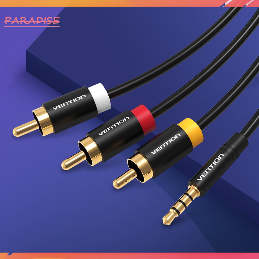 Dây Cáp Âm Thanh Video Av Chuyển Đổi Từ 1 Vention 3.5mm Male Sang 3 Rca Male