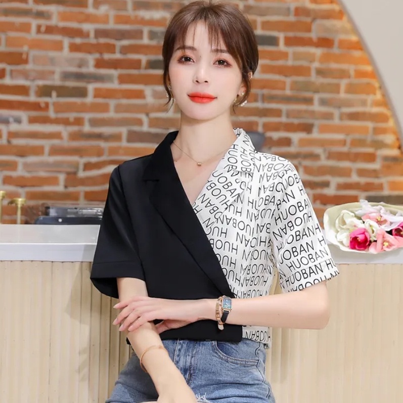Áo Sơ Mi Ngắn Tay Thời Trang Mùa Hè Phong Cách Hàn Quốc 2022 Dành Cho Nữ