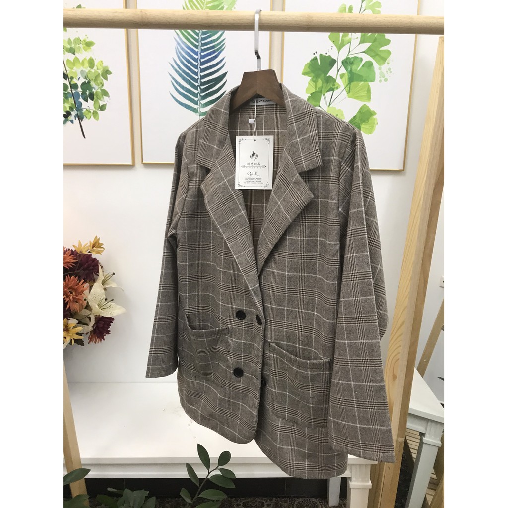 Áo Blazer nữ 1 lớp Ulzzang Hàn Quốc màu Đen / Nâu / Be / Kẻ Caro mặc mùa hè và mùa thu cực thích - MIX đồ cực xinh | BigBuy360 - bigbuy360.vn