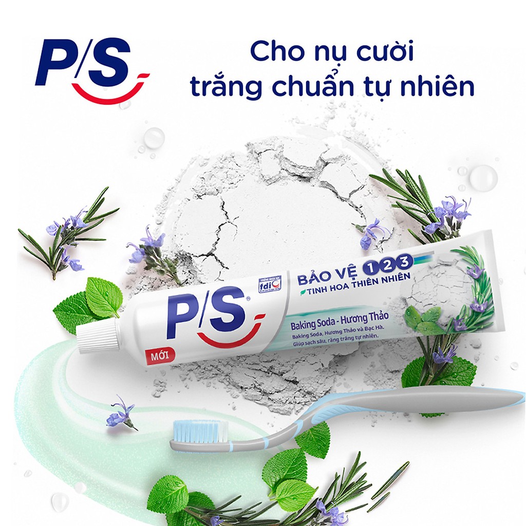 Kem đánh răng P/S bảo vệ 123 baking soda - hương thảo 230g