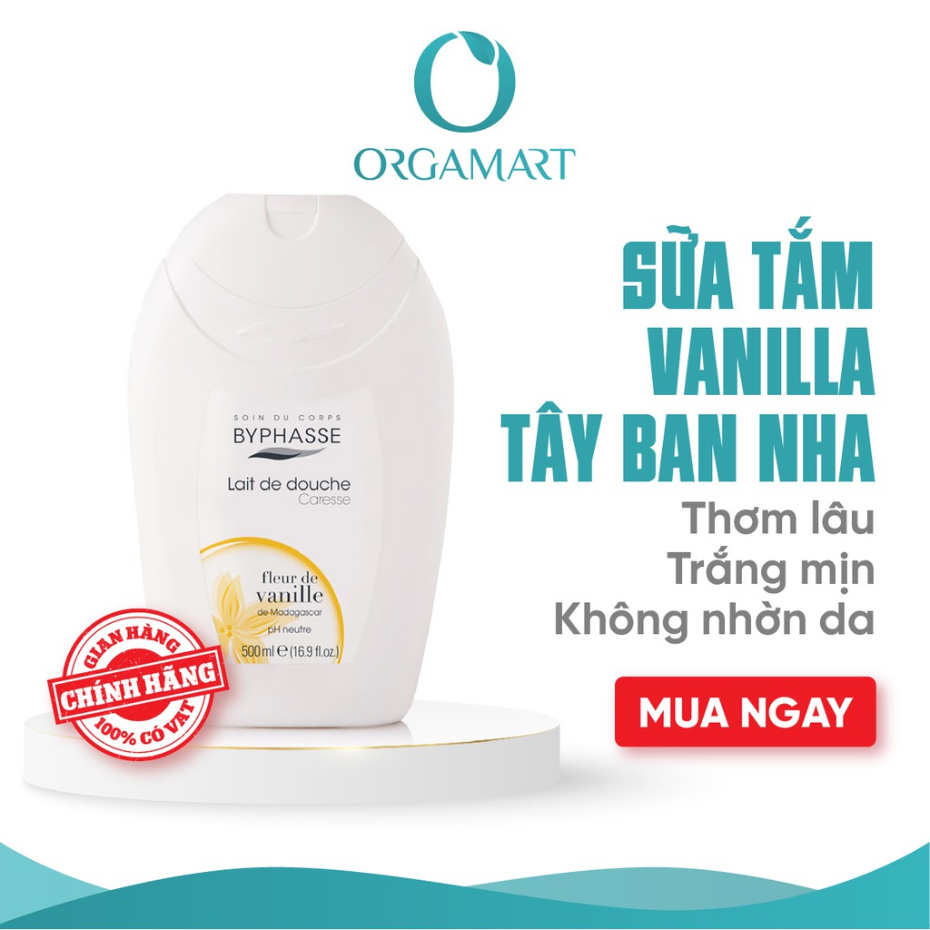 Sữa Tắm Byphasse Hương Vanilla Giúp Da Mềm Mại, Mịn Màng 500ML