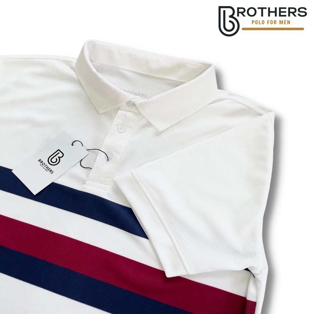 Áo thun POLO nam phối ngang AROSS cổ trụ bẻ, vải aircool cao cấp, chuẩn xịn, trẻ trung - BROTHERS