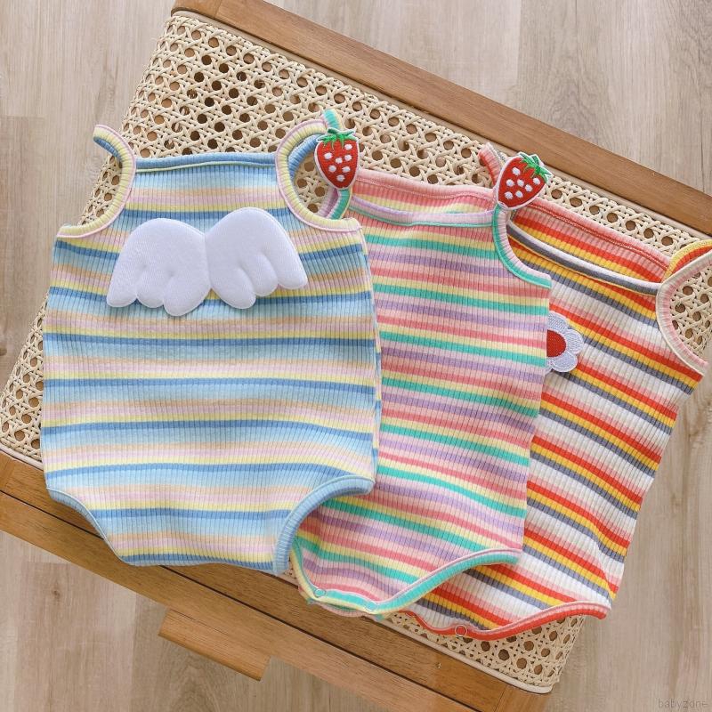 Jumpsuit Cotton Sát Nách, In Họa Tiết Hoạt Hình Cho Bé