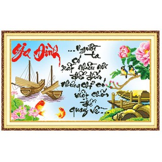 Tranh thêu chữ thập Gia đình DLH-222935