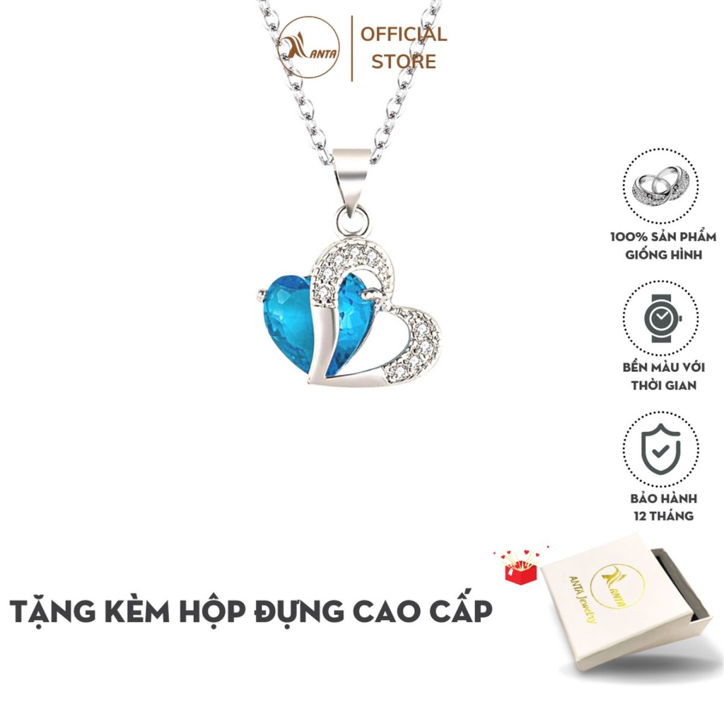 Dây chuyền thiết kế mặt trái tim đính đá pha lê sang trọng ANTA Jewelry - ATJ3618
