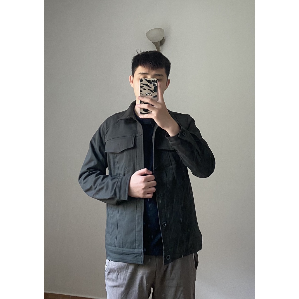 Áo khoác kaki màu sắc tối giản chất đẹp