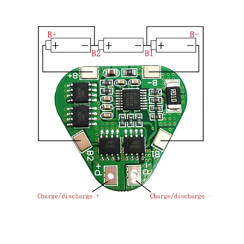 Bảng Mạch Bảo Vệ Pin Lithium 3S 12V 18650 11.1/12.6V 8A 3 Chuyên Dụng