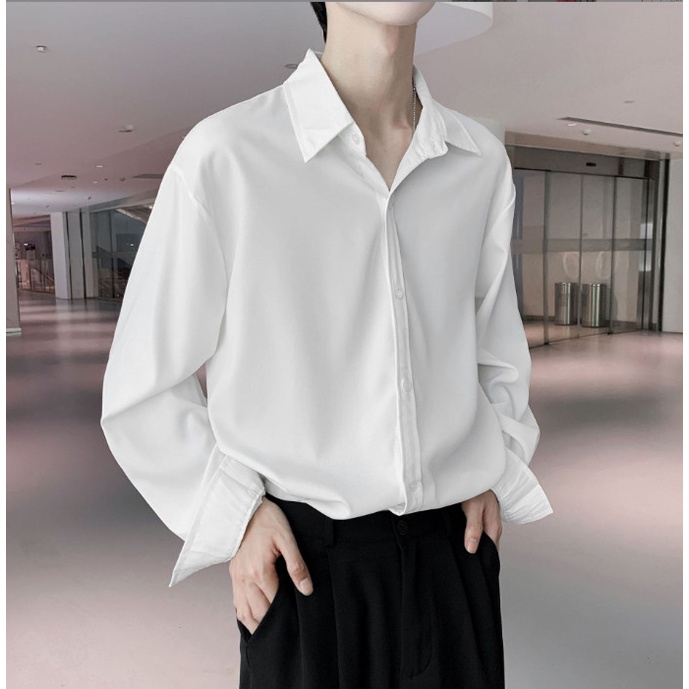 Áo sơ mi nam tay dài form rộng phong cách trẻ trung sinh động vải lụa mềm mịn mát ít nhăn-MRD06