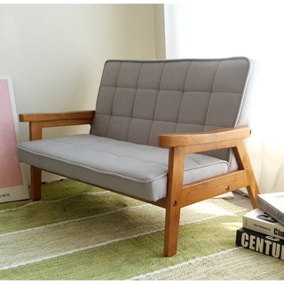 Ghế sofa tay gỗ trẻ em 8011-2P Ghế đôi Xám bạc