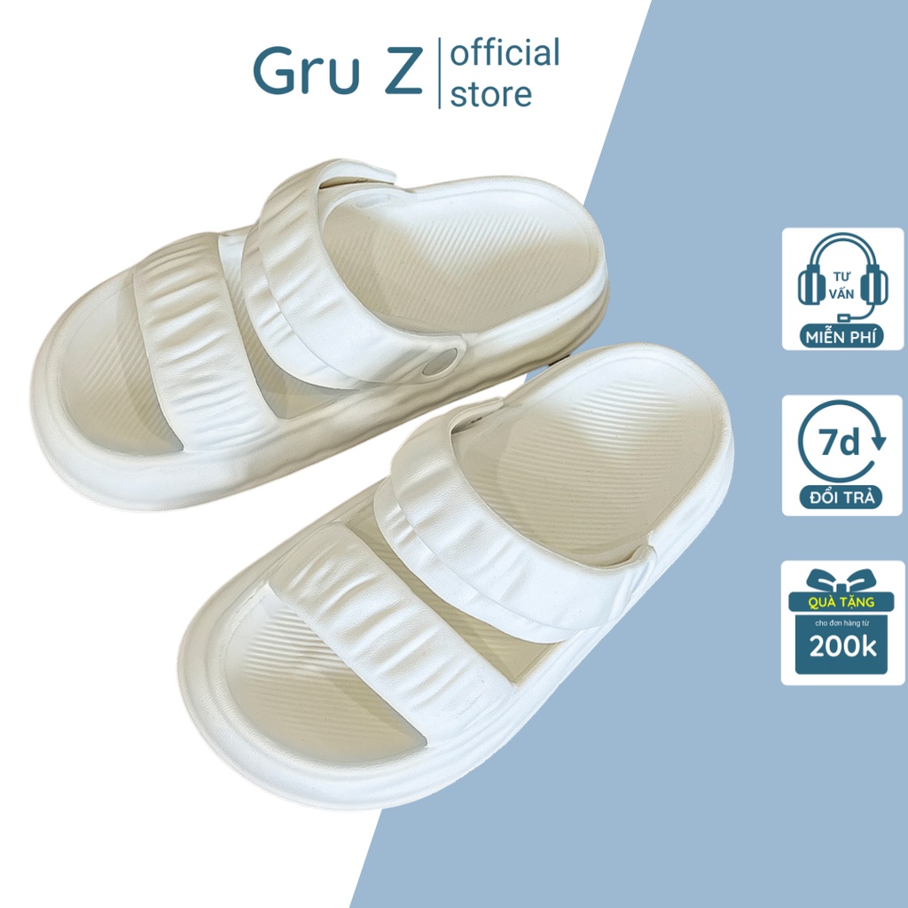 Dép sandal nữ quai ngang thời trang, dép quai hậu nữ đế cao 3cm GruZ