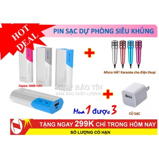 Pin sạc dự phòng 6000mAh tặng củ sạc + micromini