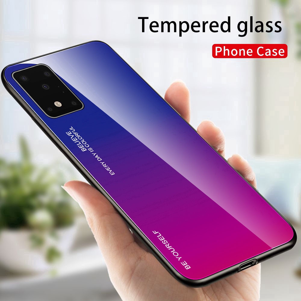 Ốp điện thoại kính cường lực màu gradient cho Samsung Galaxy A71 A51 S11 Plus A90 5G | BigBuy360 - bigbuy360.vn