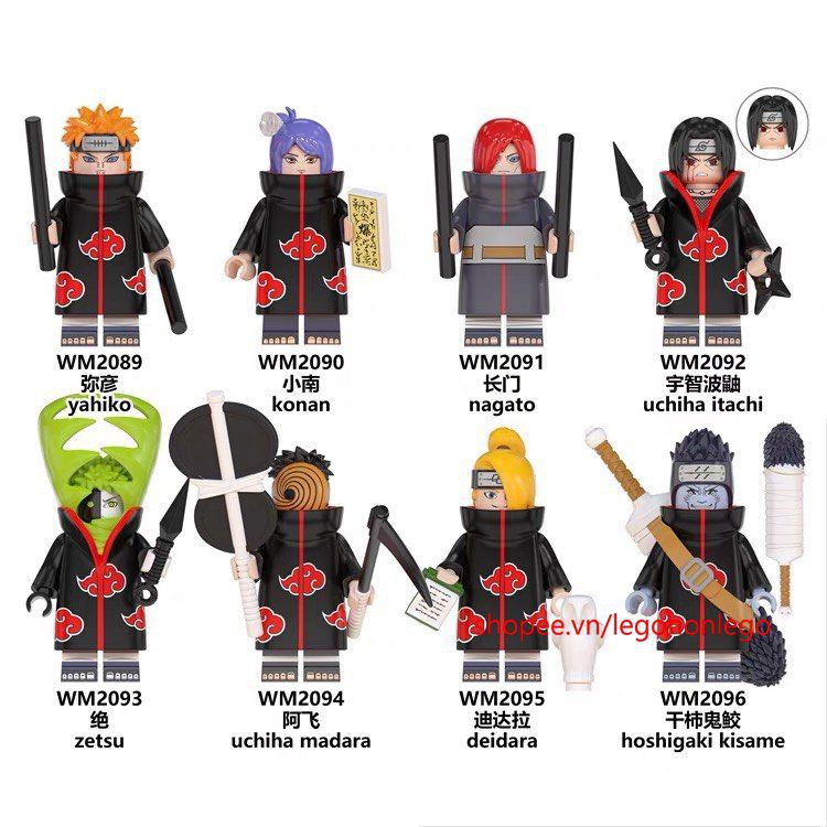 Minifigures các nhẫn giả ninja Naruto siêu đẹp đầy đủ phụ kiện WM6105 WM6106 siêu phẩm shinobi