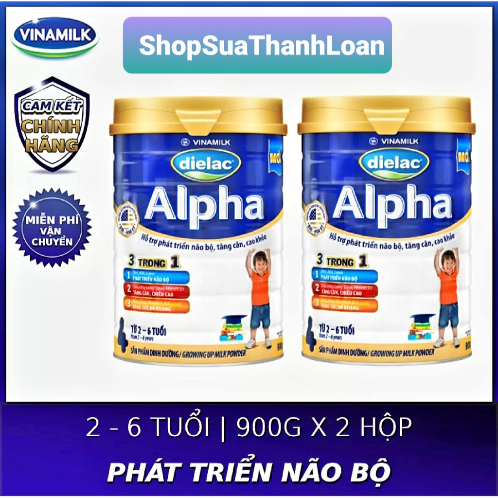 [HSD T11-2023] COMBO 2 Hộp Sữa Bột Dielac Alpha 4 900g (Cho Trẻ Từ 2- 6 Tuổi)