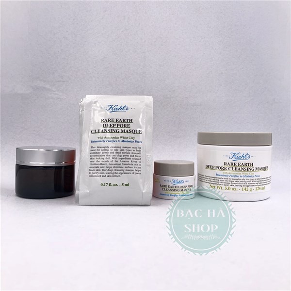 Kiehl's / Kiehls Set Sample Mặt Nạ Đất Sét Rare Earth Deep Pore Cleansing 25ml (5 gói x 5ml)